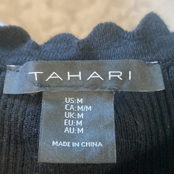 Tahari black ribbed knit tank top - Picture 3 of 4